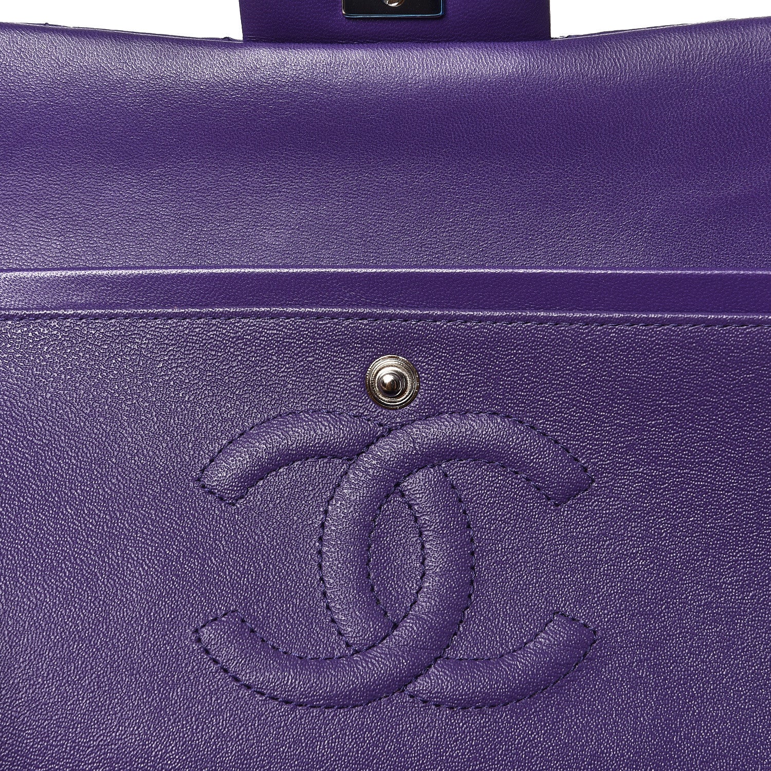 Chanel Lambskin Quilted Medium Double Flap Purple 8 of 13