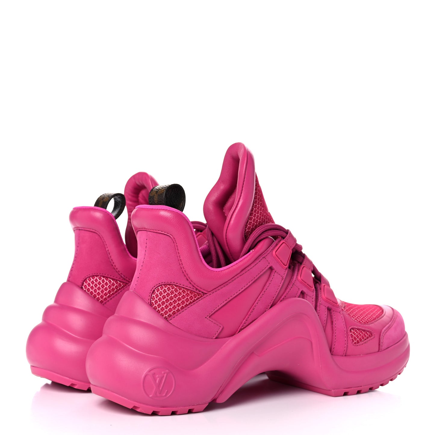 Calfskin Technical Nylon LV Archlight Sneakers 36 Rose Pop