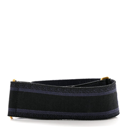 Christian Dior Canvas Embroidered Shoulder Strap Denim Blue 2 of 6