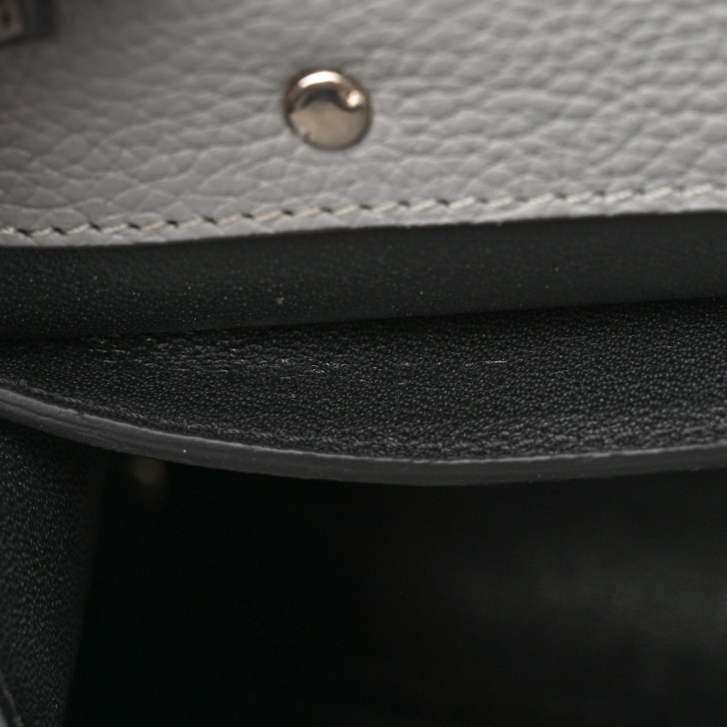 Grained Calfskin Mini Horizon Satchel Pearl Grey