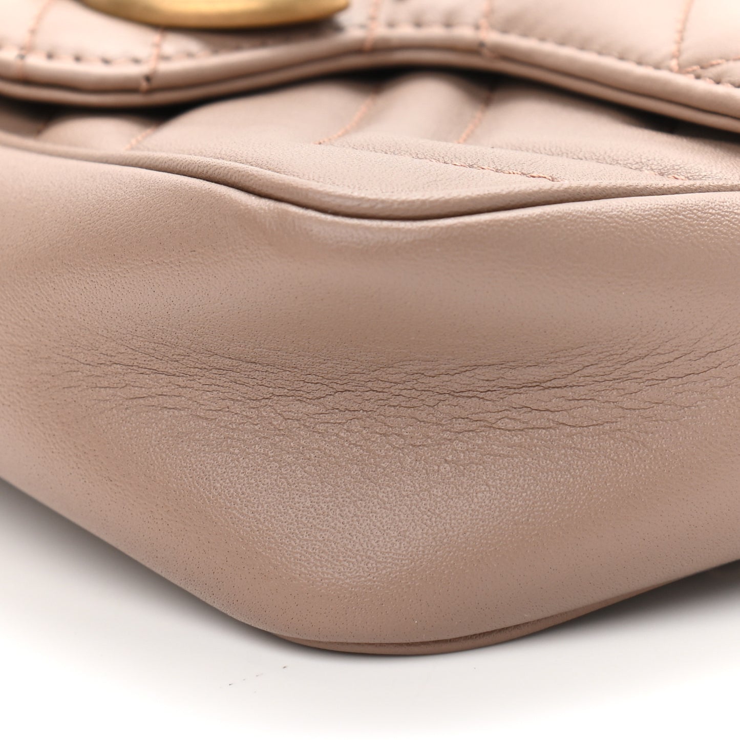 Calfskin Matelasse Super Mini GG Marmont Shoulder Bag Porcelain Rose