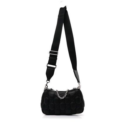 Gucci Nylon Calfskin Enamel GG Matelasse Chain Handbag Black 1 of 10
