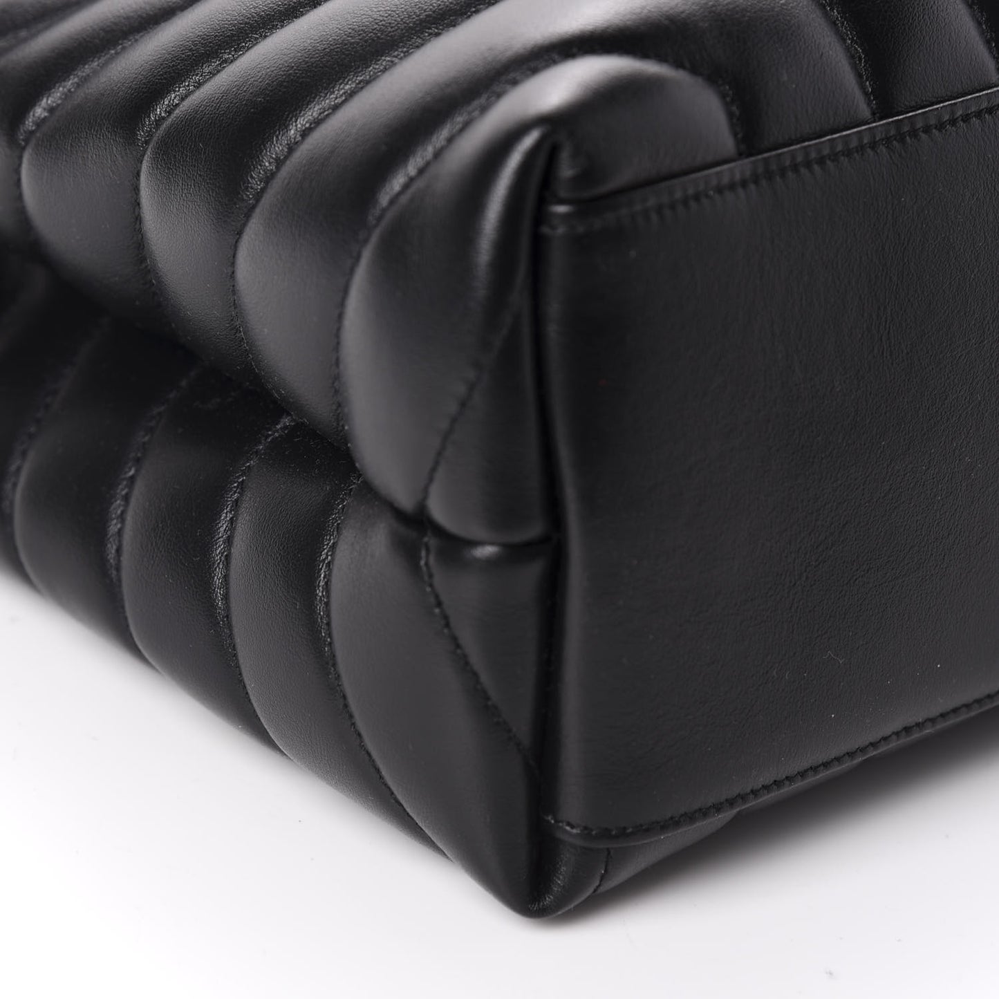 Calfskin Y Quilted Monogram Medium Loulou Chain Satchel Black