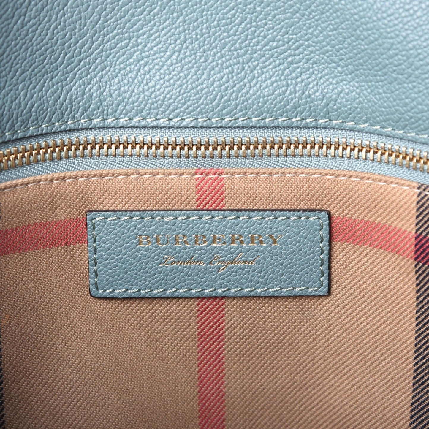 Soft Grain Calfskin Medium Buckle Tote Celadon Blue