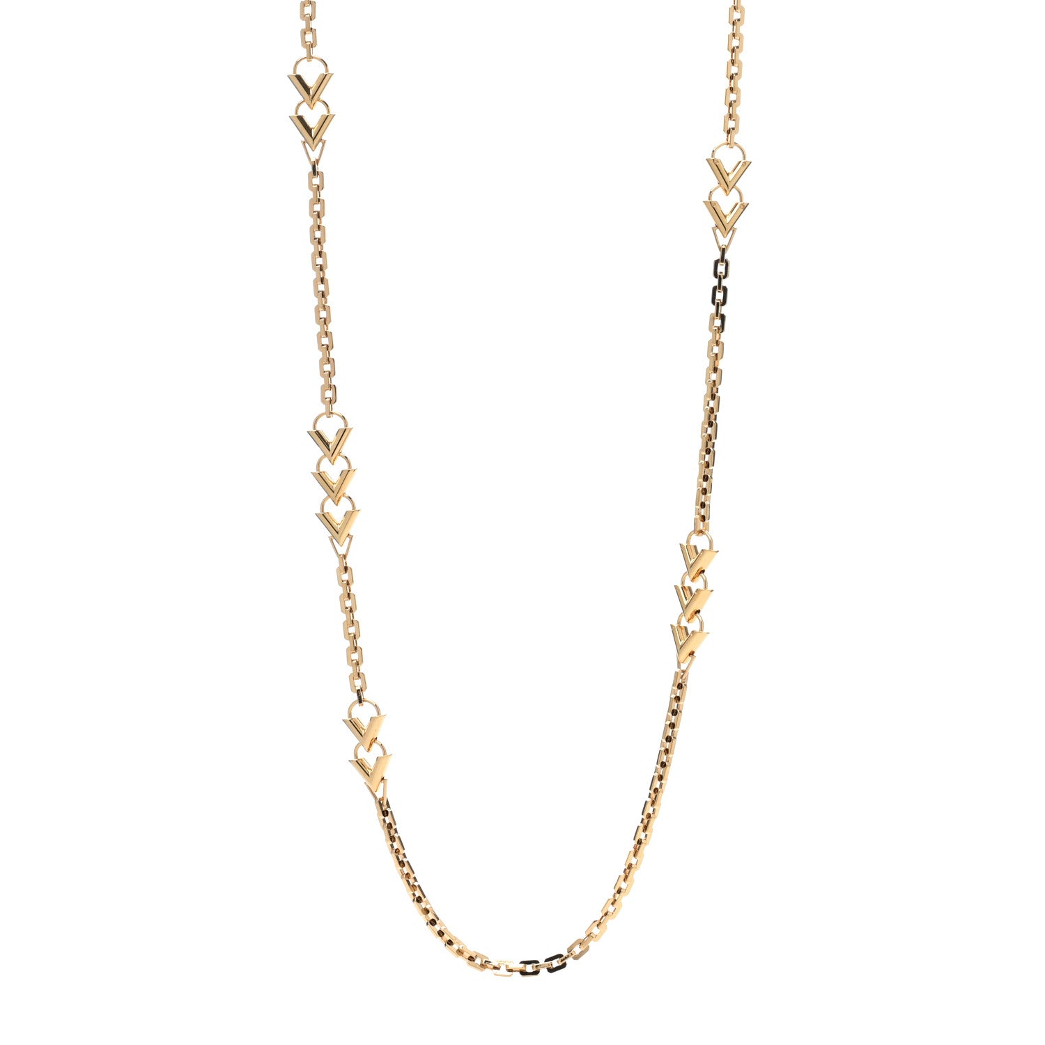 Louis Vuitton Essential V Chain Long Necklace Gold 1 of 4