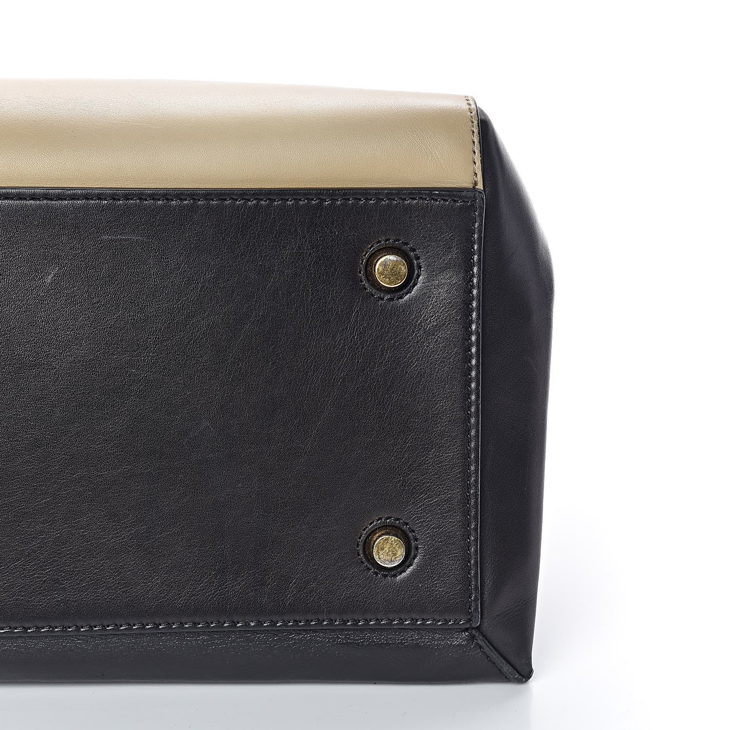 Celine Smooth Calfskin Medium Bi-Color Edge Shoulder Bag Black Cream 12 of 15