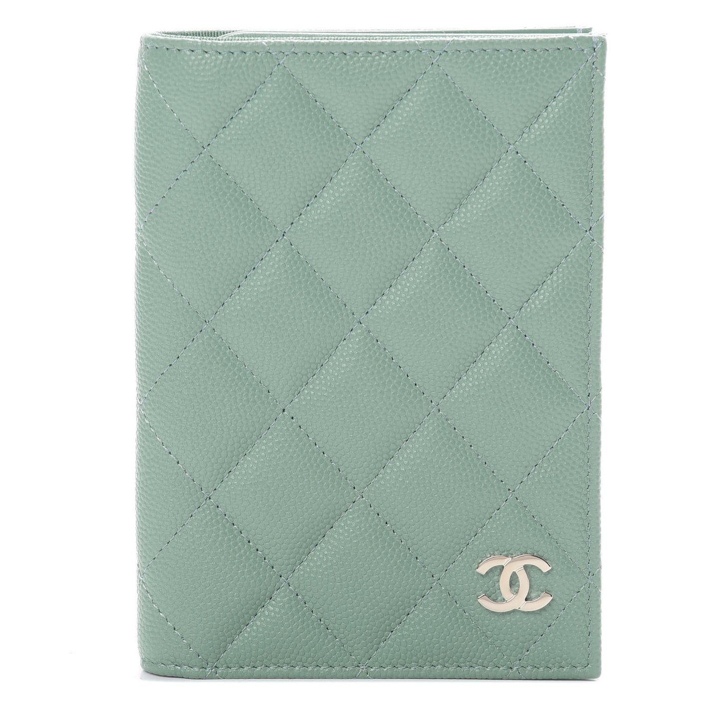 Caviar Quilted Passport Holder Green