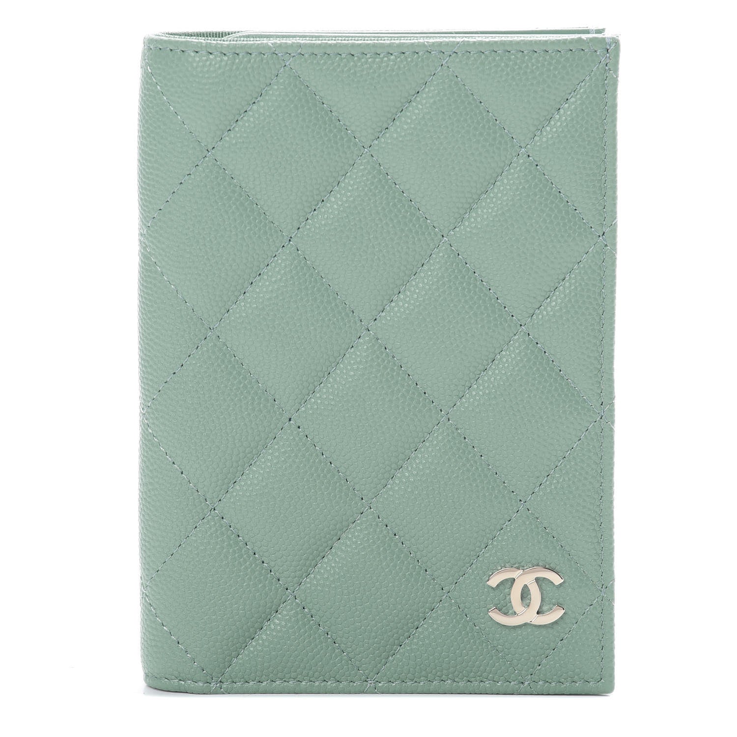 Chanel Caviar Quilted Passport Holder Green 1 of 8