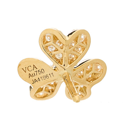 Van Cleef & Arpels 18K Yellow Gold Diamond Mini Frivole Pave Earrings 4 of 5