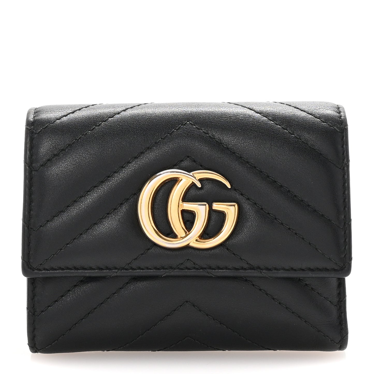 Calfskin Matelasse GG Marmont Wallet Black