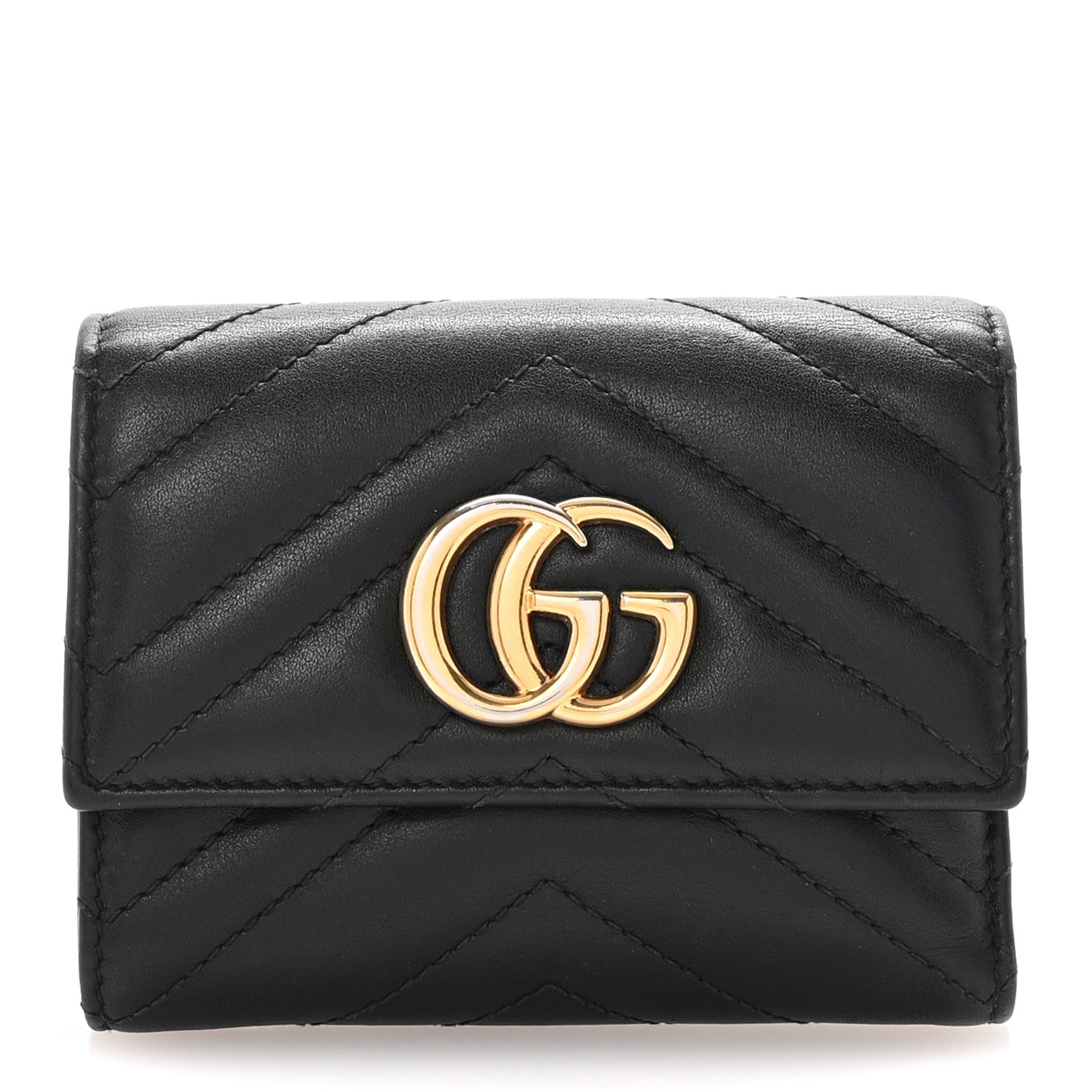 Gucci Calfskin Matelasse GG Marmont Wallet Black 1 of 8
