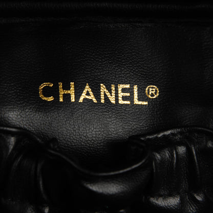Chanel Lambskin Canvas Vanity Cosmetic Case Black 7 of 8