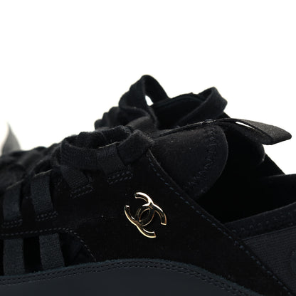 Chanel Velvet Calfskin Mixed Fibers CC Sneakers 39 Black 7 of 7