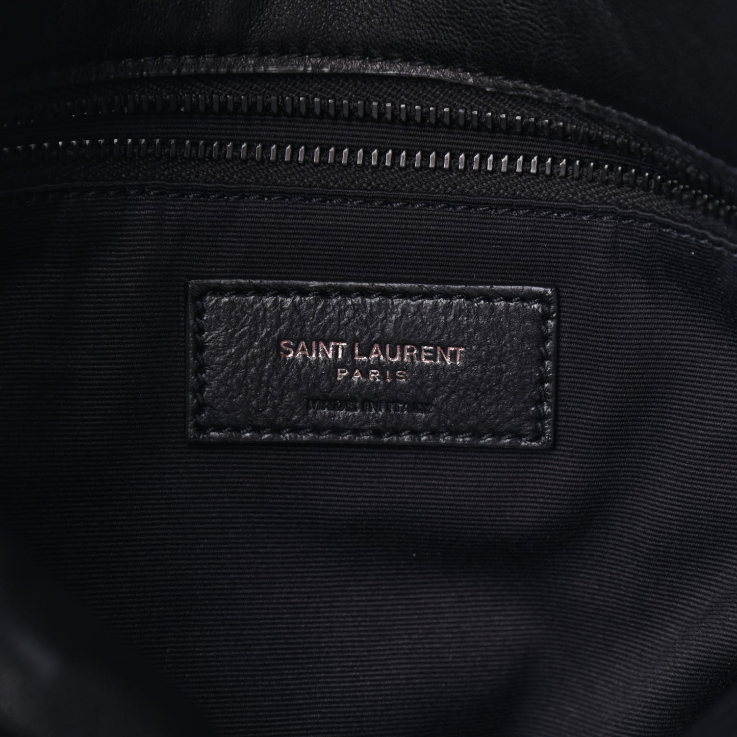 Lambskin Quilted Medium Loulou Puffer Monogram Chain Satchel Black