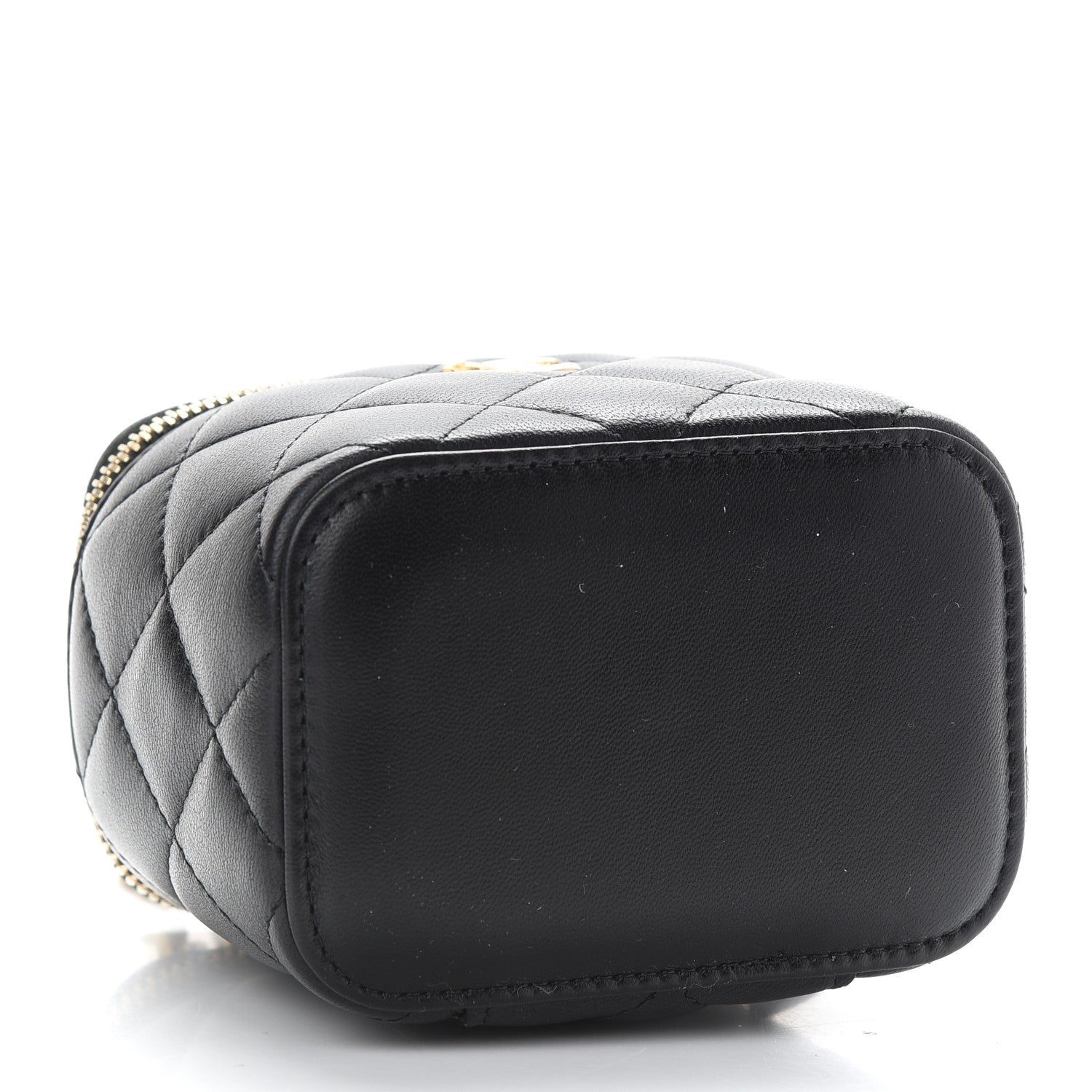 Chanel Lambskin Quilted Mini Pearl Crush Vanity Case With Chain Black 4 of 9