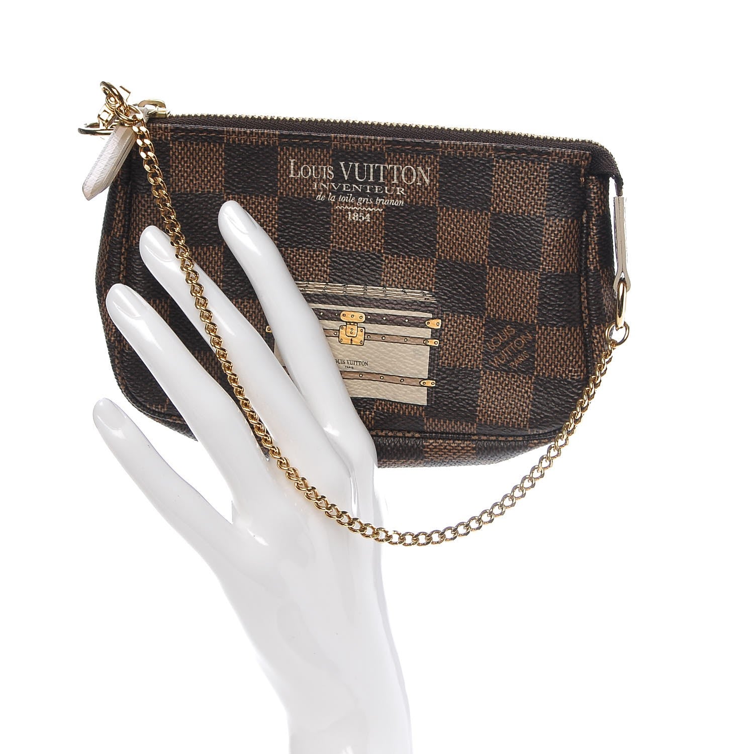 Louis Vuitton Damier Ebene Trunks and Locks Mini Pochette Accessories 2 of 8