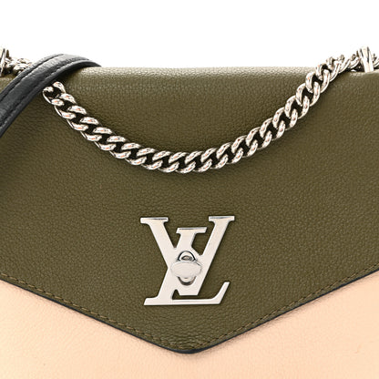 Louis Vuitton Soft Calfskin Mylockme Chain Bag BB Smokey Brown Green 8 of 11