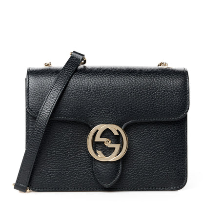 Gucci Dollar Calfskin Small Interlocking G Shoulder Bag Black 1 of 12