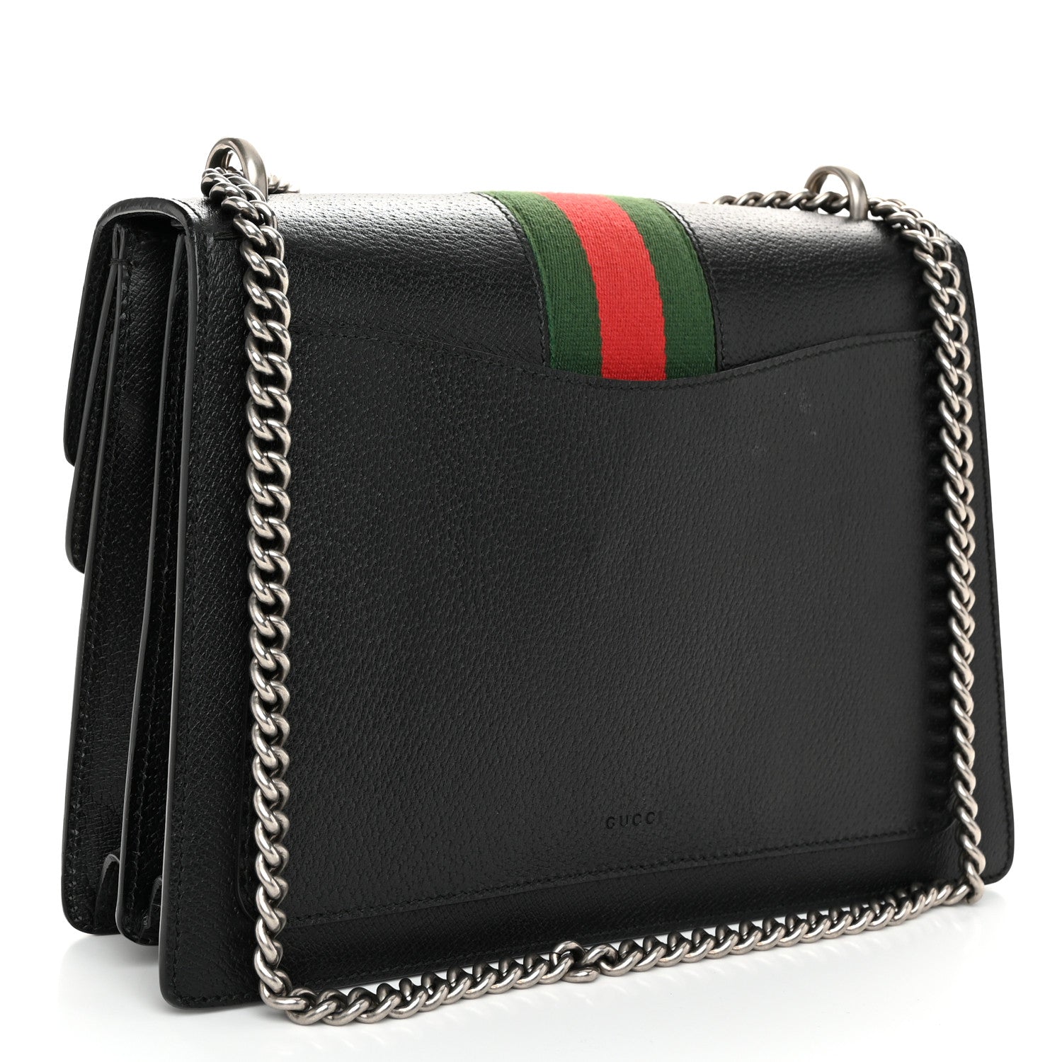 Gucci Calfskin Web Medium Dionysus Shoulder Bag Black 3 of 13