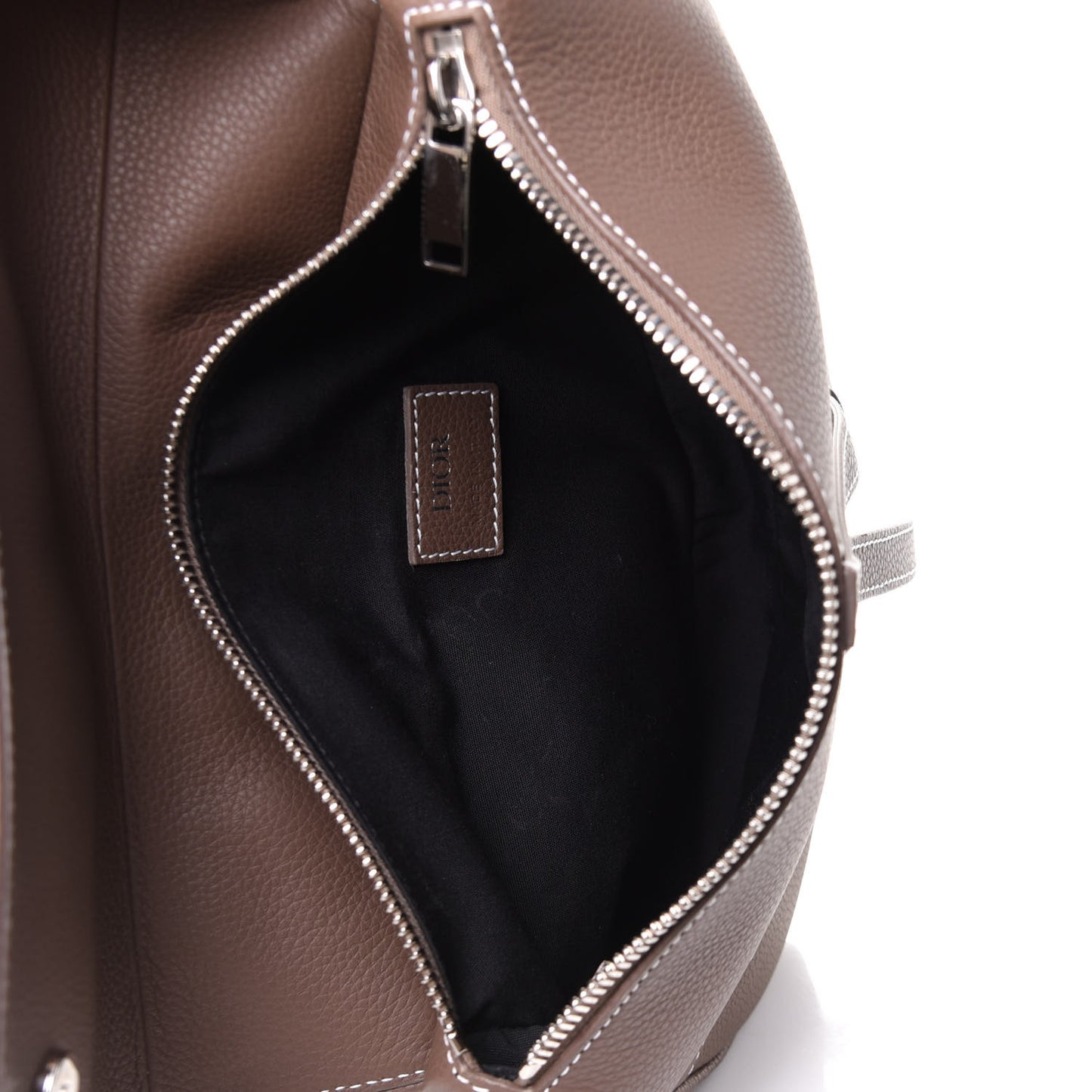 Grained Calfskin Kim Jones Saddle Bag Brown