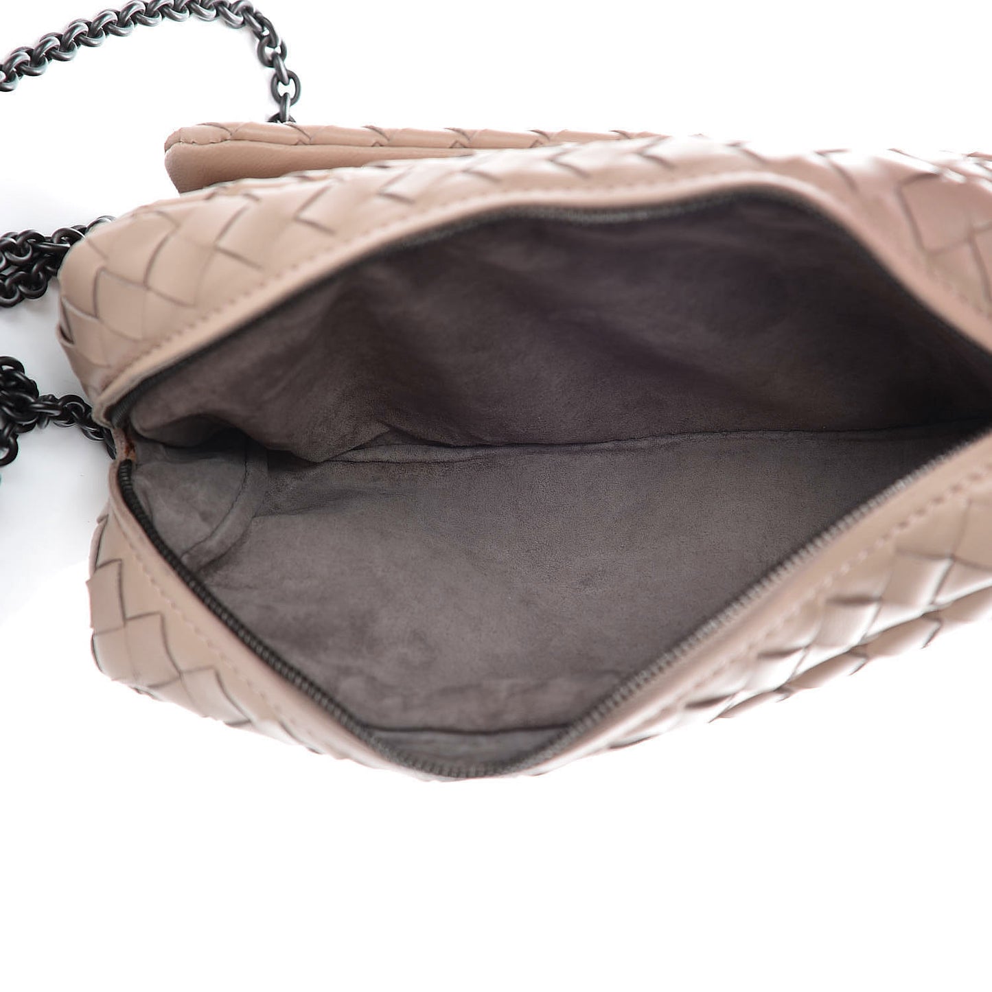 Nappa Intrecciato Small Chain Crossbody Maple