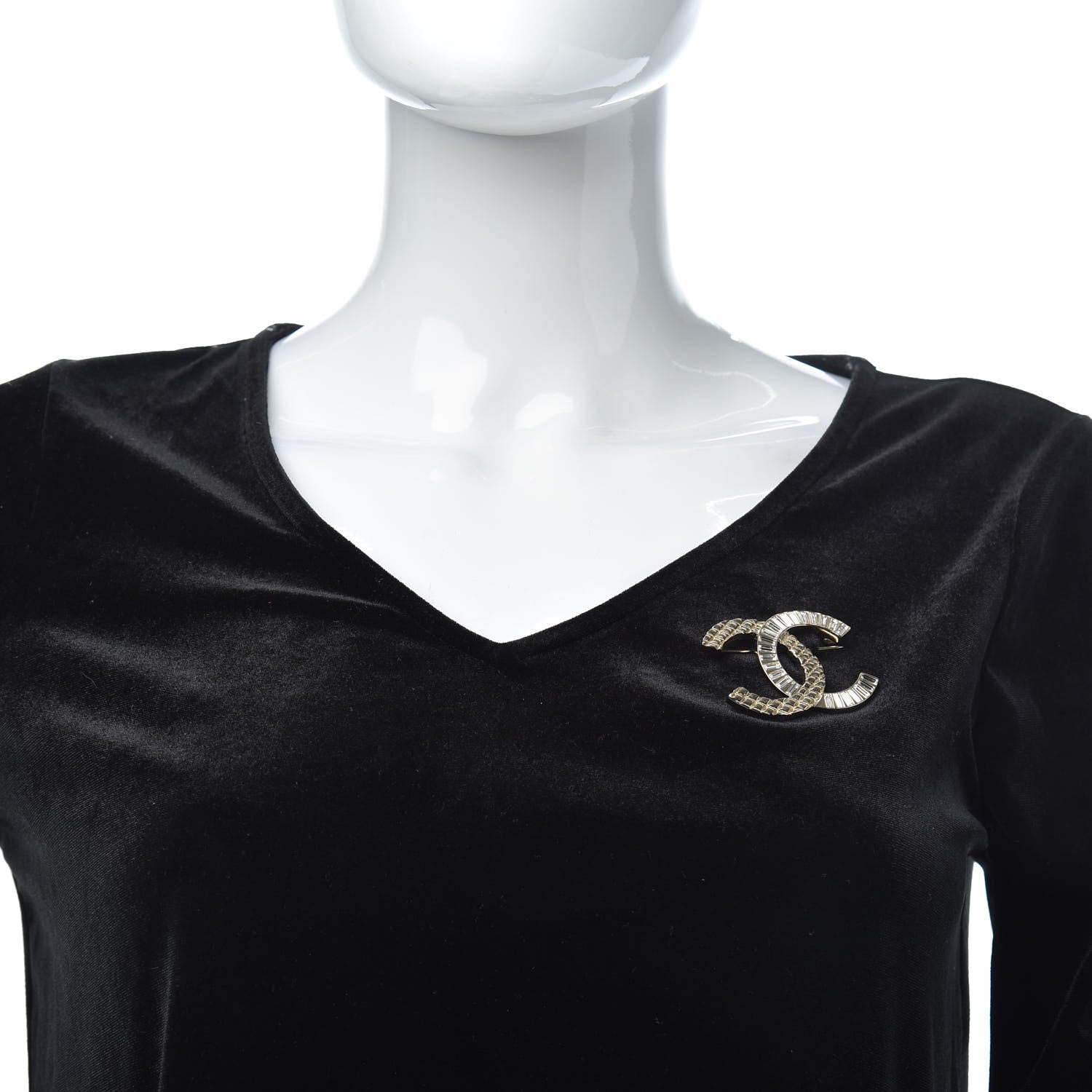 Chanel Baguette Crystal Quilted CC Brooch Gold 2 of 5