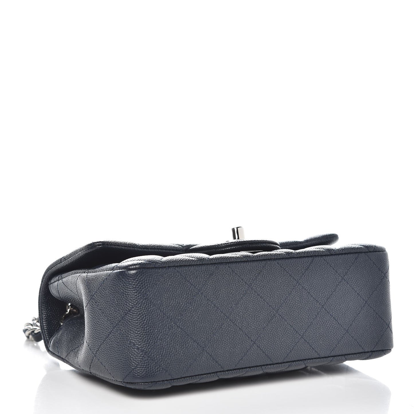 Caviar Quilted Mini Rectangular Flap Navy