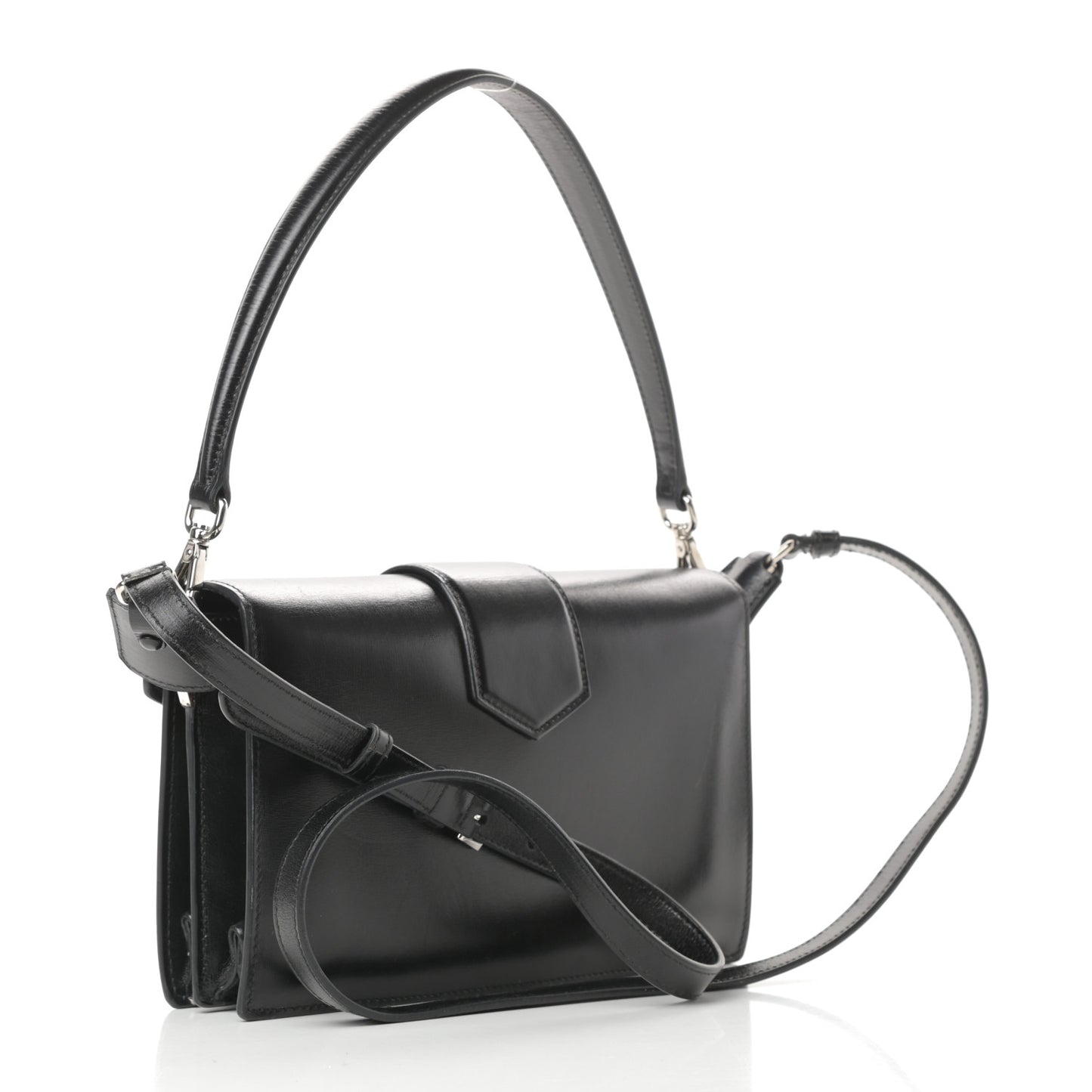 Box Calfskin Shoulder Bag Black Viola