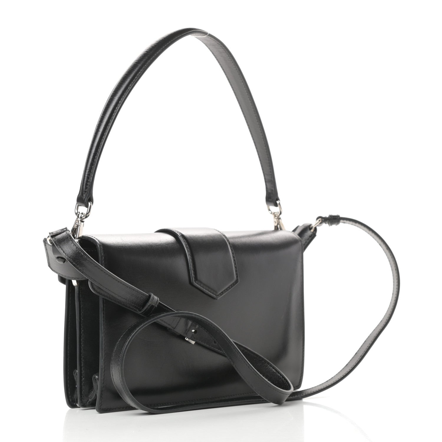 Prada Box Calfskin Shoulder Bag Black Viola 3 of 18