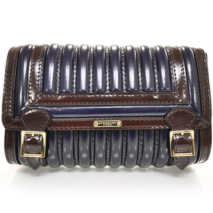 Burberry Glossed Leather Doyle Shoulder Bag Ink and Plum 1 of 8