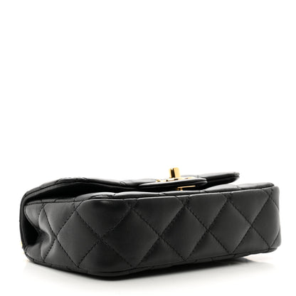 Chanel Lambskin Quilted Resin Top Handle Mini Flap Black 4 of 11