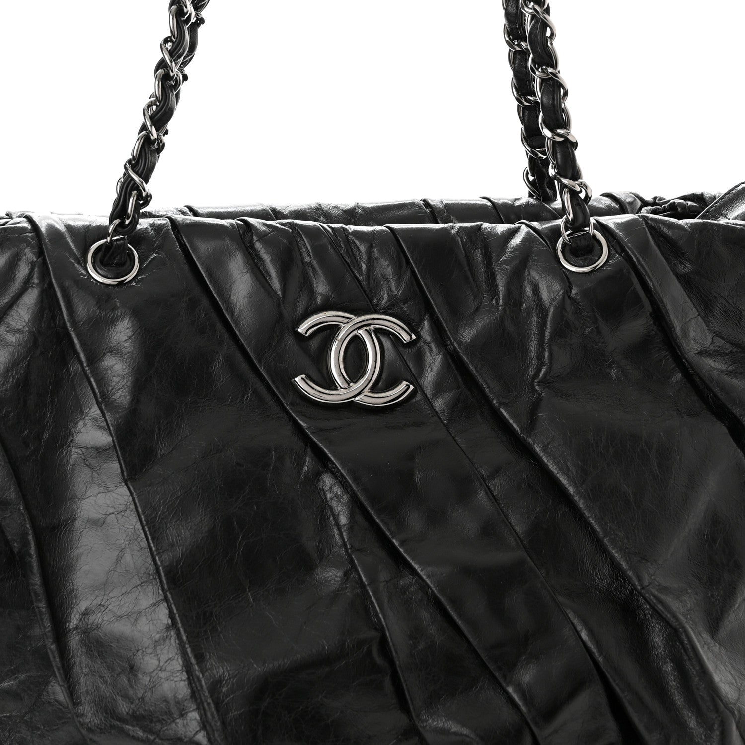 Chanel Glazed Calfskin Large Twisted Tote Black 8 of 10