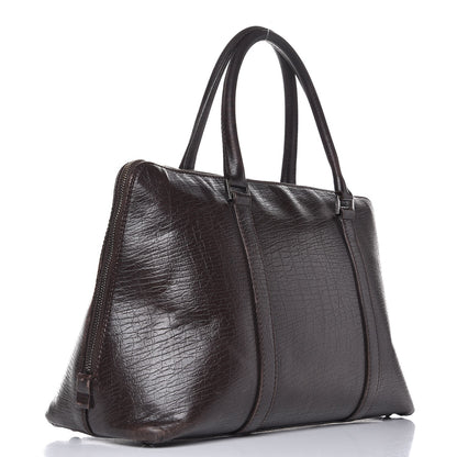 Gucci Textured Calfskin Shoulder Bag Dark Brown 3 of 12