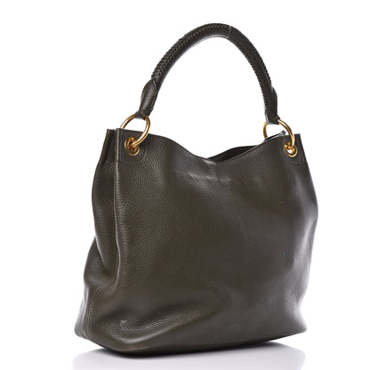 Prada Vitello Daino Hobo Dark Green 3 of 18