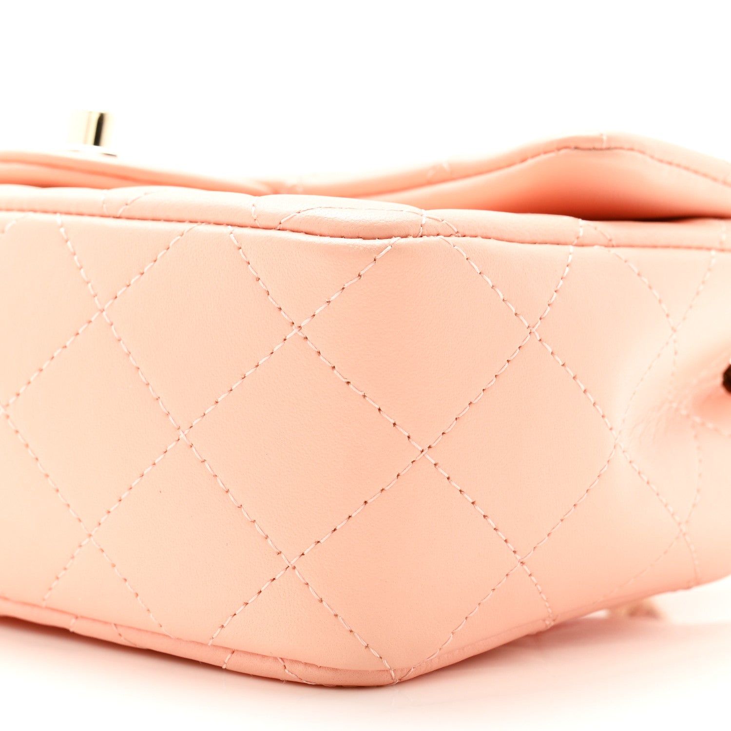 Chanel Lambskin Quilted Mini Rectangular Flap Light Pink 10 of 13