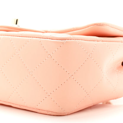Chanel Lambskin Quilted Mini Rectangular Flap Light Pink 10 of 13