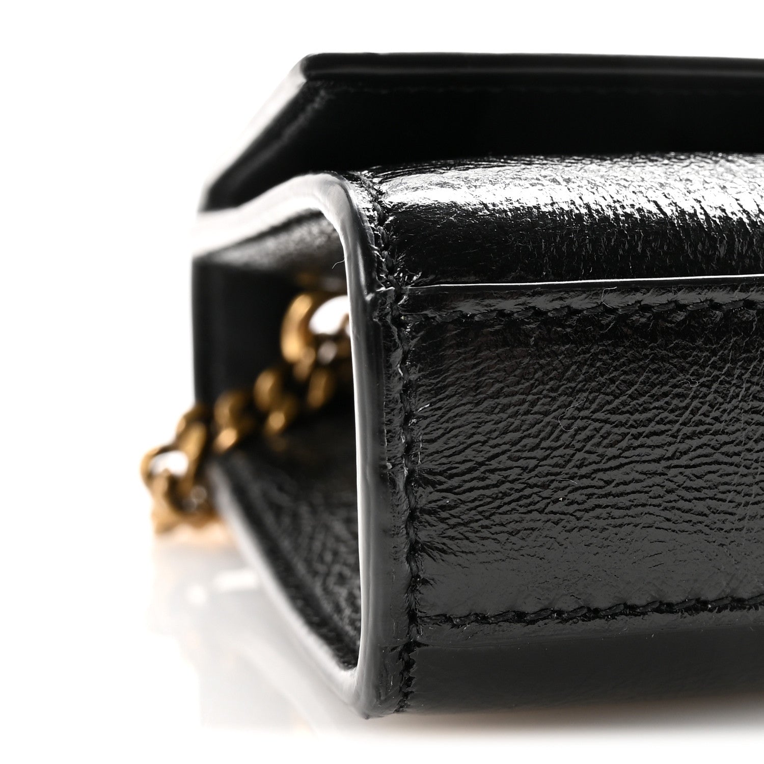 Saint Laurent Crinkled Calfskin Small Monogram Kate Satchel Black 8 of 9