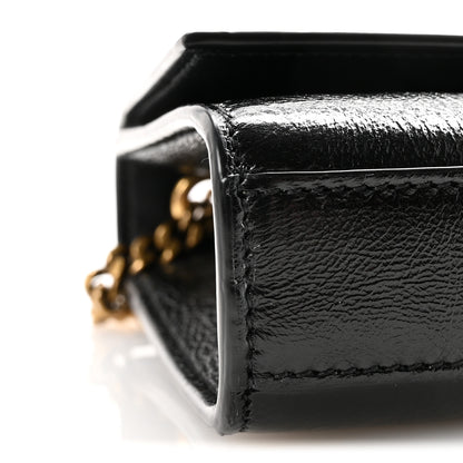 Saint Laurent Crinkled Calfskin Small Monogram Kate Satchel Black 8 of 9