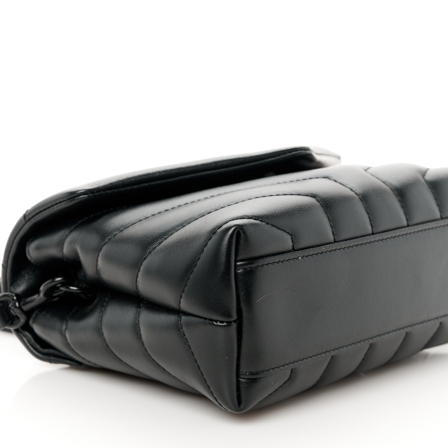 Saint Laurent Calfskin Y Quilted Monogram Monochrome Toy Loulou Crossbody Bag Black 10 of 11