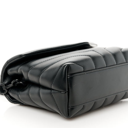 Saint Laurent Calfskin Y Quilted Monogram Monochrome Toy Loulou Crossbody Bag Black 10 of 11
