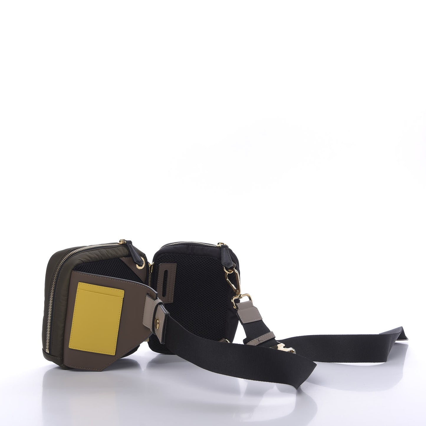 Nylon Dolmias Vitello Grace FF Multi Pouch Belt Bag Military Brown Tortora