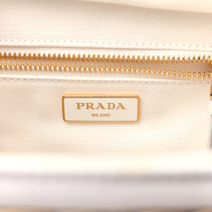Prada Wicker Canvas Tote Naturale White 6 of 14