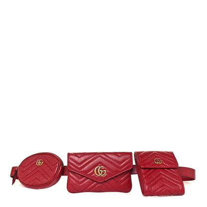 Gucci Azalea Calfskin Matelasse GG Marmont Multi Belt Bag 65 24 Romantic Cerise 1 of 25