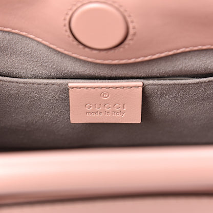 Gucci Nappa Bamboo Web Mini Nymphaea Top Handle Bag Perfect Pink Mystic White 7 of 11