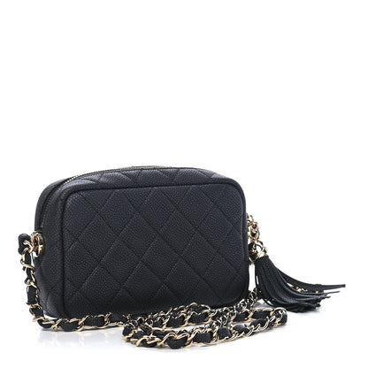 Chanel Iridescent Caviar Quilted Mini Coco Tassel Camera Case Black 2 of 8