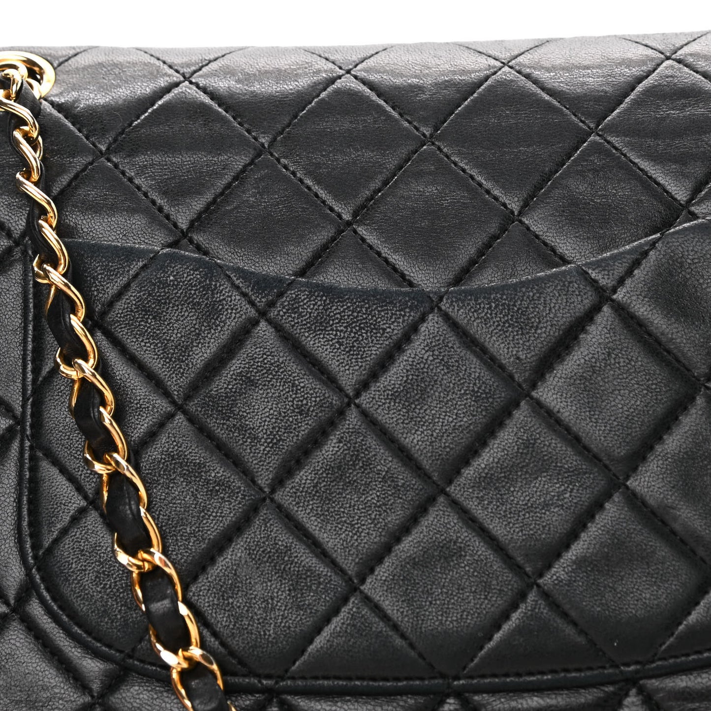 Lambskin Quilted Small Double Flap Black