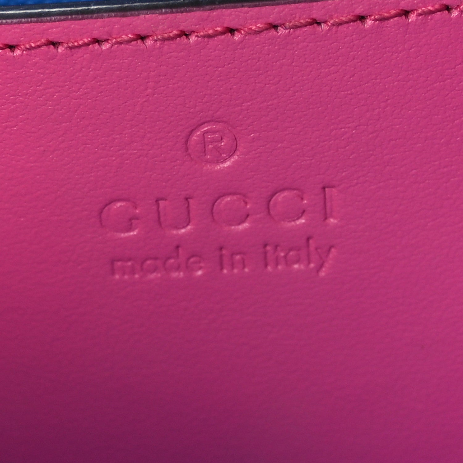 Gucci Calfskin GG Tennis Bi-Color Embossed Mini Duffle Bag Modern Fucsia Modern Blue 6 of 10