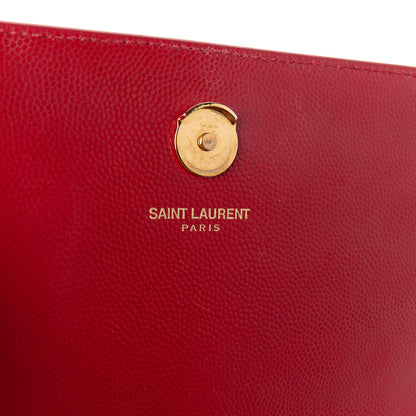 Saint Laurent Grain De Poudre Small Monogram Kate Satchel Red 6 of 11