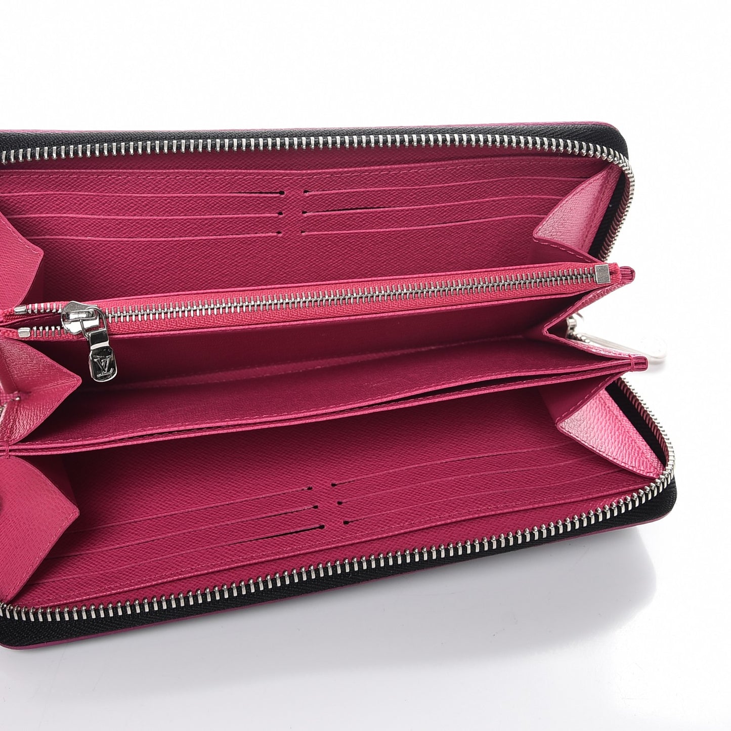 Epi Zippy Wallet Black Hot Pink