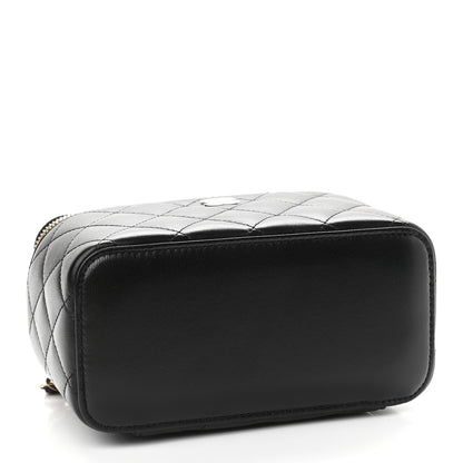 Chanel Lambskin Quilted Small Vanity Case With Chain Black 4 of 9